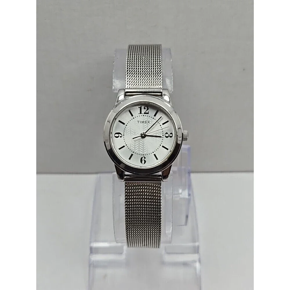 Timex Casey Dress Silver Mesh Womens Quartz Watch New Battery Water Resist WR30M